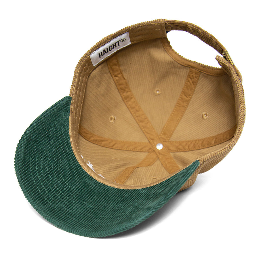 HAIGHT TWO-TONE COUDUROY CAP コーデュロイ キャップ サンド/グリーン 裏側全体 HTAW-266005