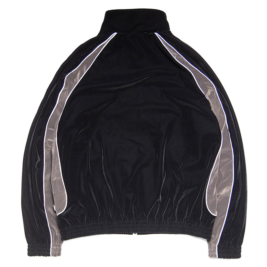 HAIGHT VELOUR TRACK JACKET ベロア トラックジャケット ブラック 背面 平置き HTAW-262005