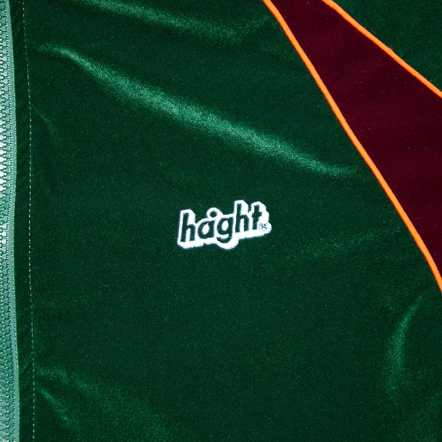 HAIGHT VELOUR TRACK JACKET ベロア トラックジャケット グリーン 左胸ワンポイントロゴ刺繍 HTAW-262005