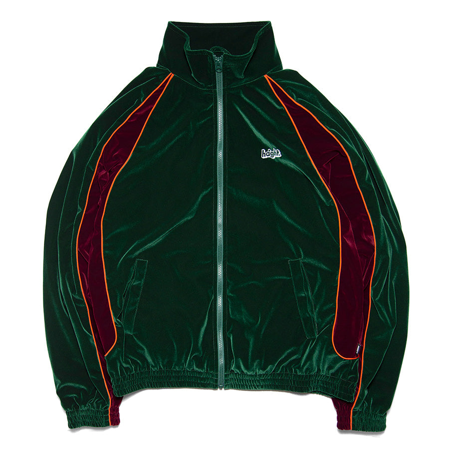 HAIGHT VELOUR TRACK JACKET ベロア トラックジャケット グリーン 正面 平置き HTAW-262005
