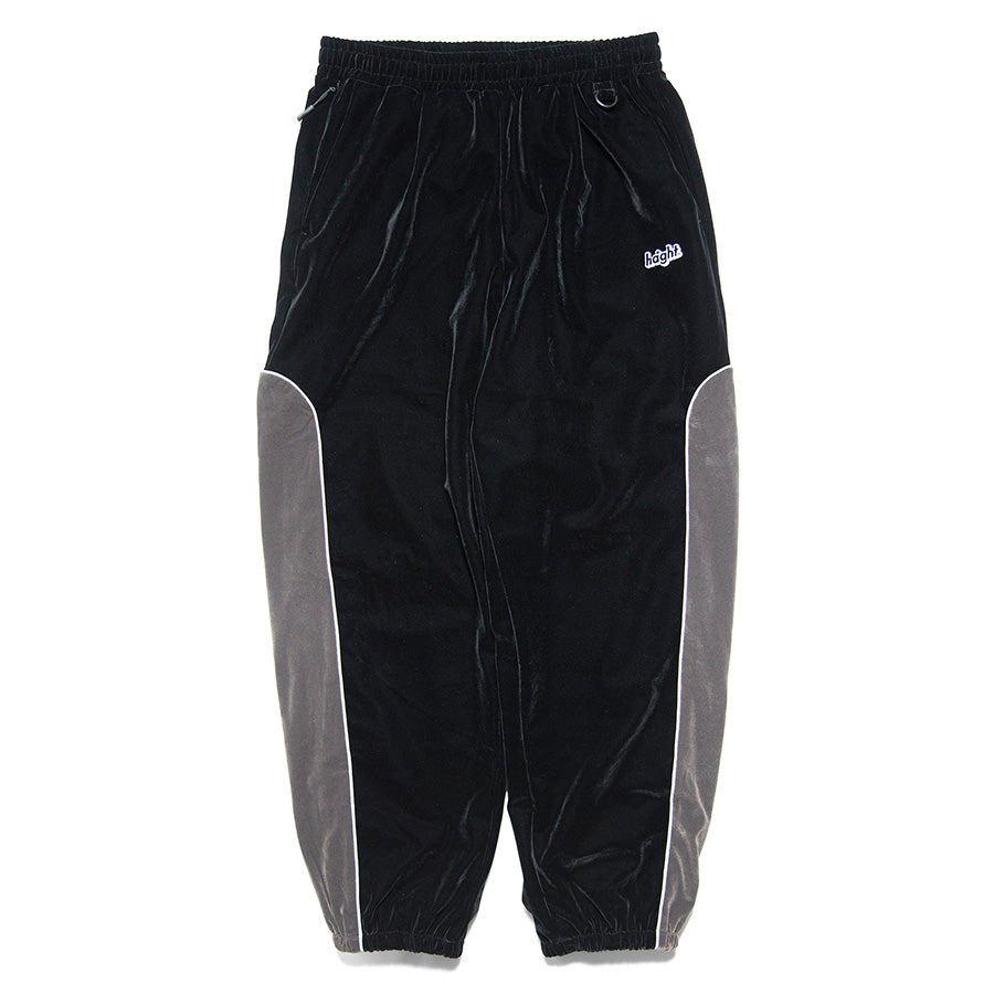 HAIGHT VELOUR TRACK PANTS ベロア トラックパンツ ブラック 正面 平置き HTAW-265002