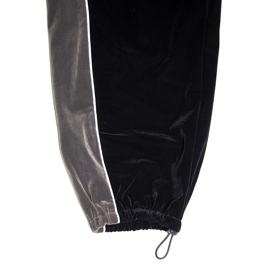 HAIGHT VELOUR TRACK PANTS ベロア トラックパンツ ブラック ドローコード付き裾詳細 HTAW-265002