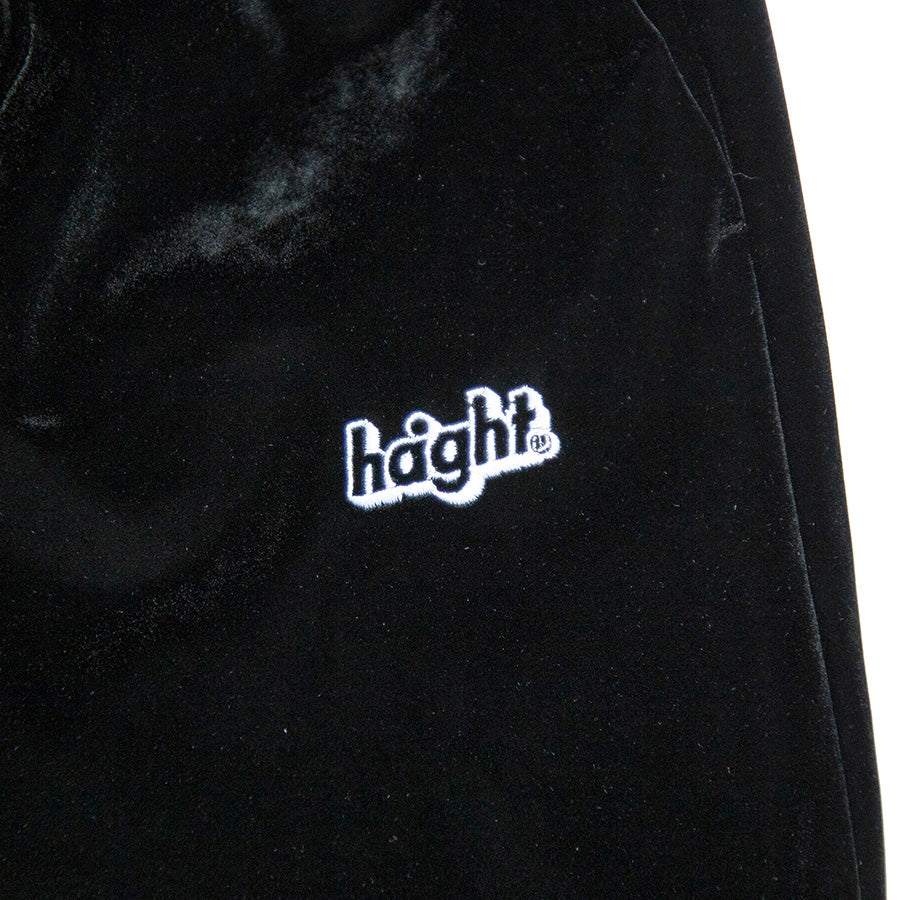 HAIGHT VELOUR TRACK PANTS ベロア トラックパンツ ブラック ワンポイントロゴ刺繍 HTAW-265002