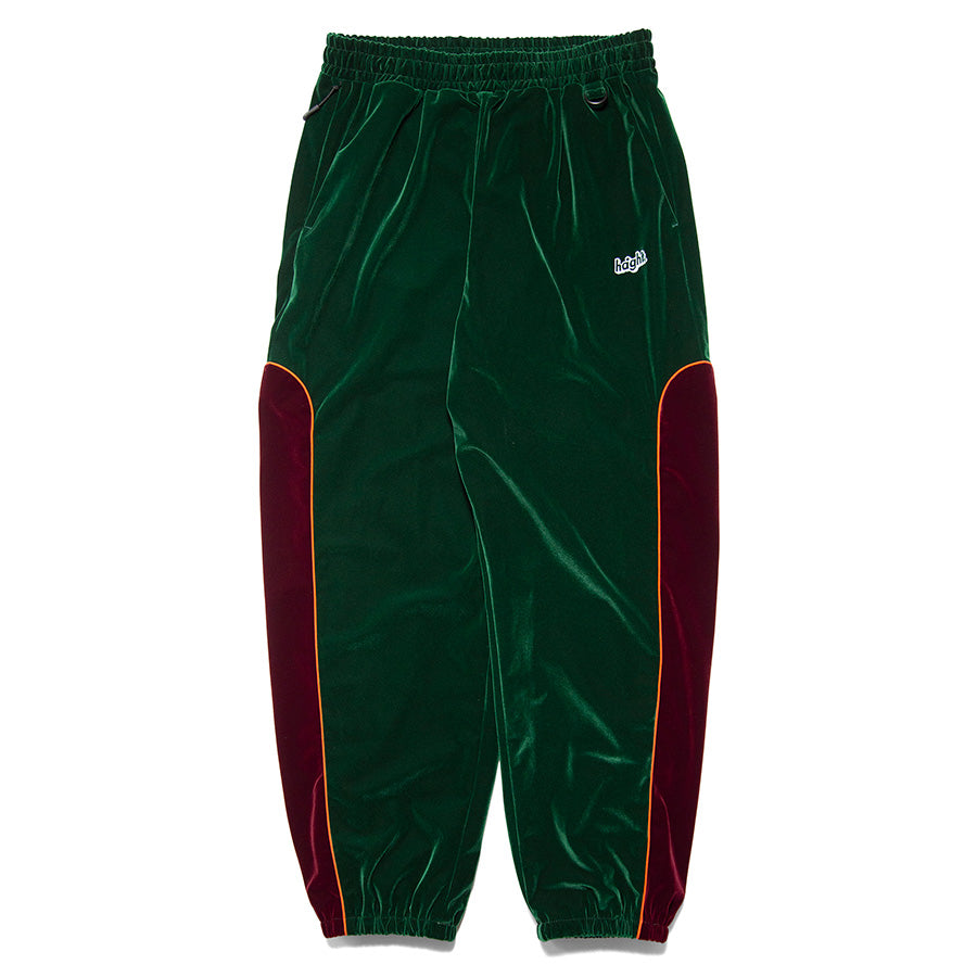 HAIGHT VELOUR TRACK PANTS ベロア トラックパンツ グリーン 正面 平置き HTAW-265002