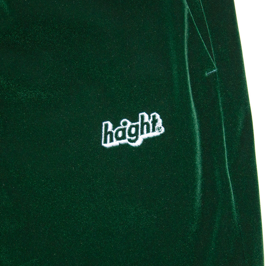 HAIGHT VELOUR TRACK PANTS ベロア トラックパンツ グリーン ワンポイントロゴ刺繍 HTAW-265002