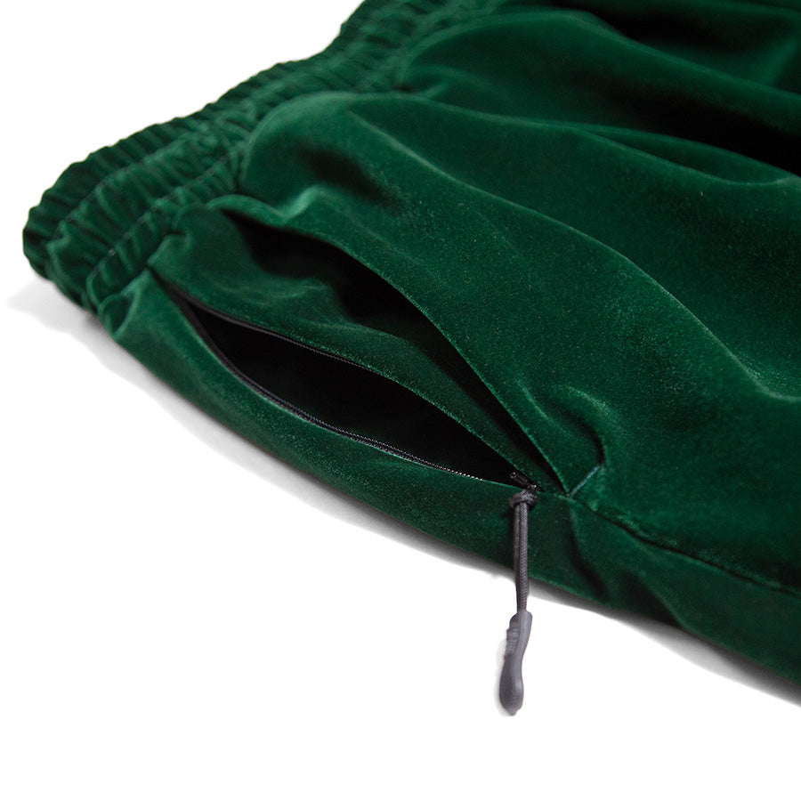 HAIGHT VELOUR TRACK PANTS ベロア トラックパンツ グリーン ファスナー付きポケット詳細 HTAW-265002