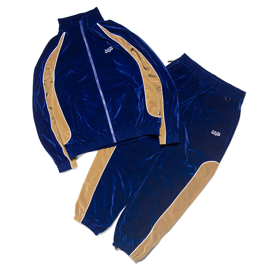 HAIGHT VELOUR TRACK PANTS ベロア トラックパンツ ネイビー セットアップ 平置き HTAW-265002