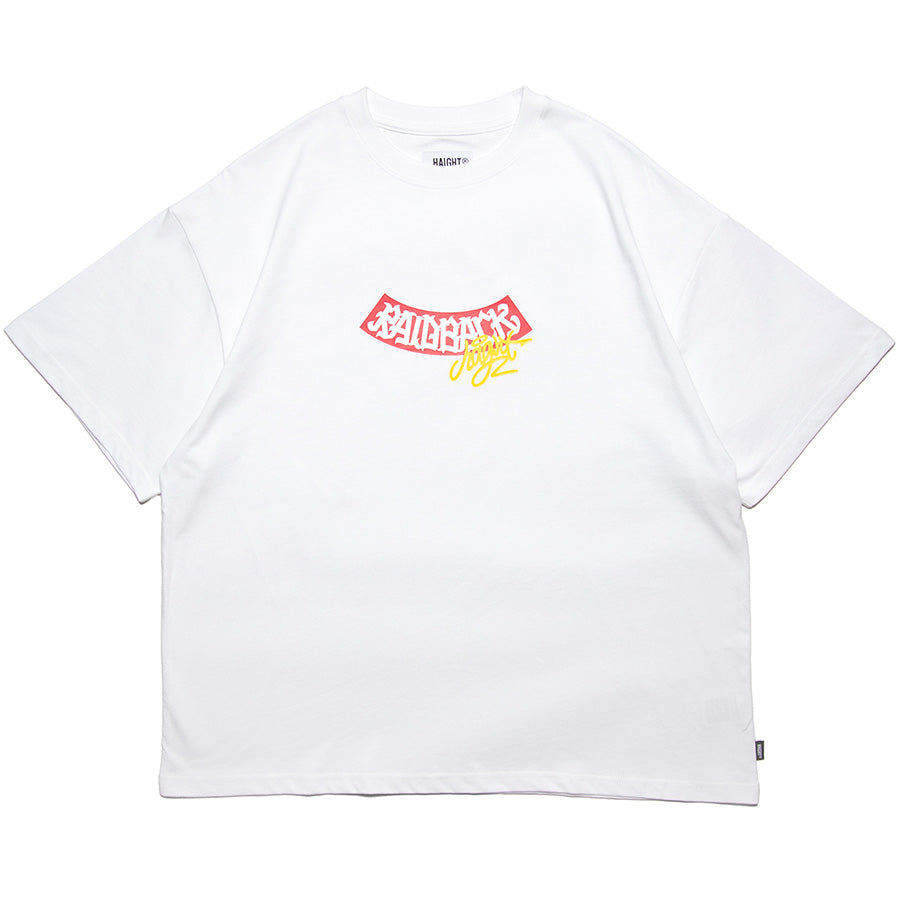 HAIGHT RAIDBACK ARCH LOGO ホワイト Tシャツ 正面デザイン