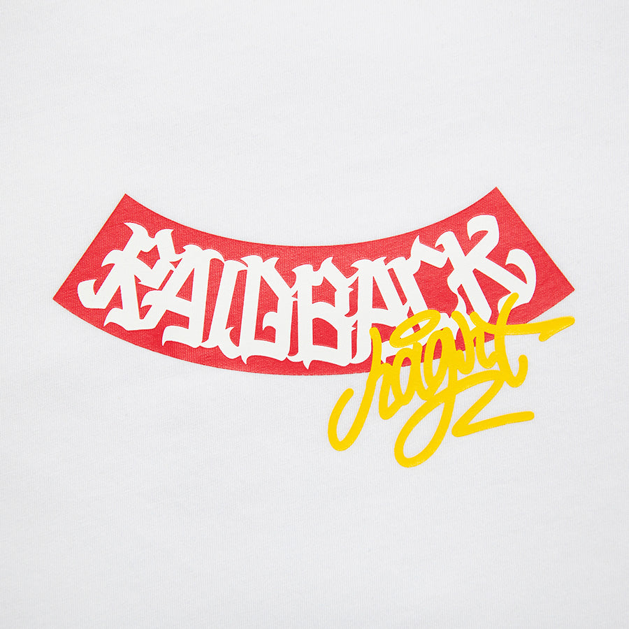 HAIGHT RAIDBACK ARCH LOGO ホワイト ロゴプリントディテール