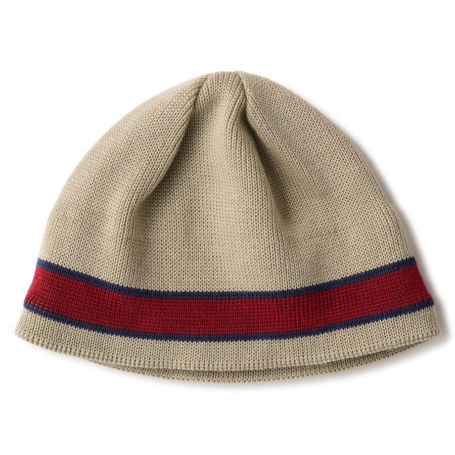 HELLRAZOR BAND BEANIE ビーニー ベージュ 背面 平置き 01126AW0605