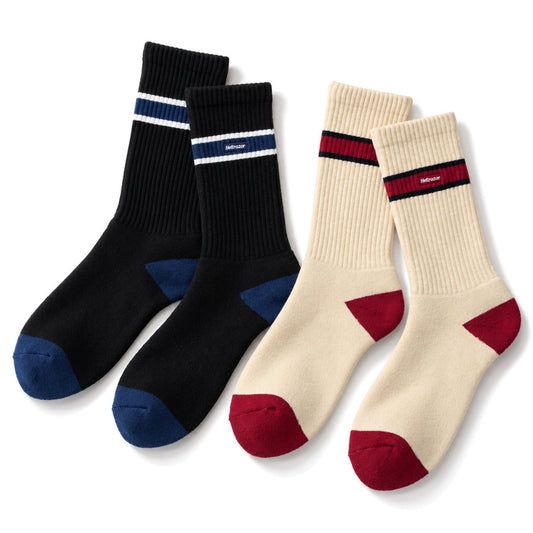 HELLRAZOR BAND SOX クルーソックス ブラック ベージュ 2カラー 01126AW0801
