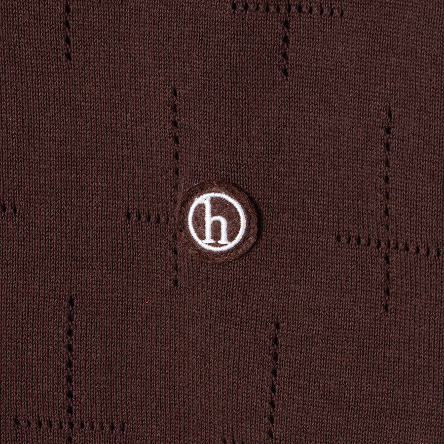 HELLRAZOR ロゴ刺繍 ブラウン ディテール