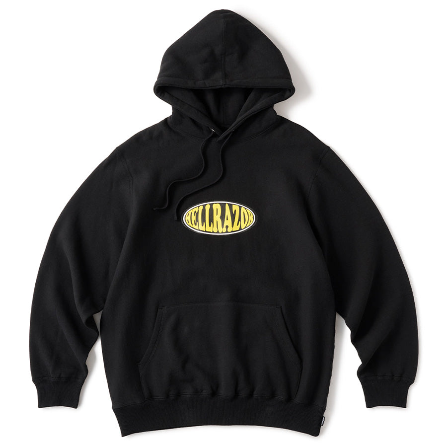 HELLRAZOR EXPANSION PULLOVER HOODIE スウェット パーカー ブラック 正面 平置き 01126AW0208