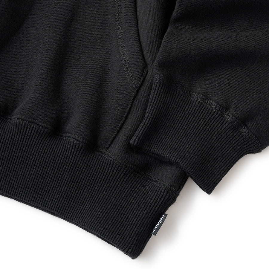 HELLRAZOR EXPANSION PULLOVER HOODIE スウェット パーカー ブラック 袖リブ ピスネーム詳細 01126AW0208
