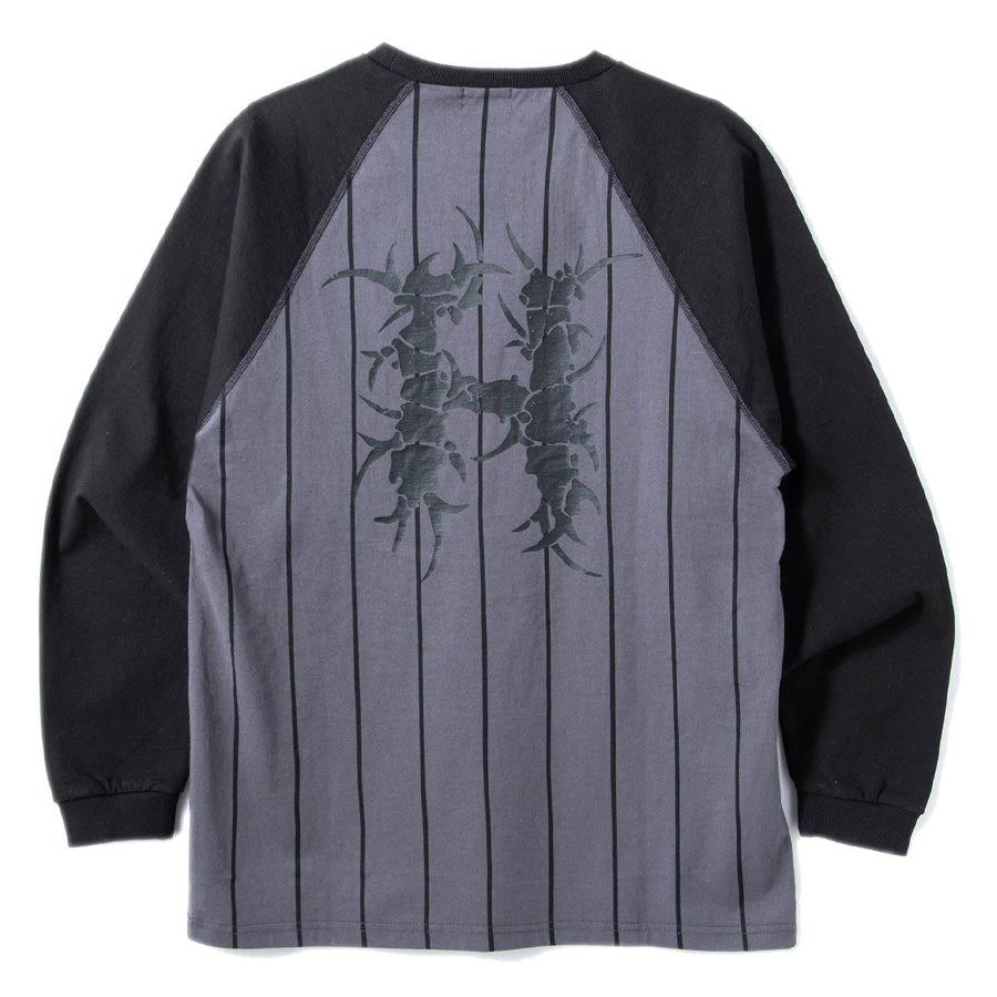 HELLRAZOR ロングスリーブTシャツ チャコール 背面