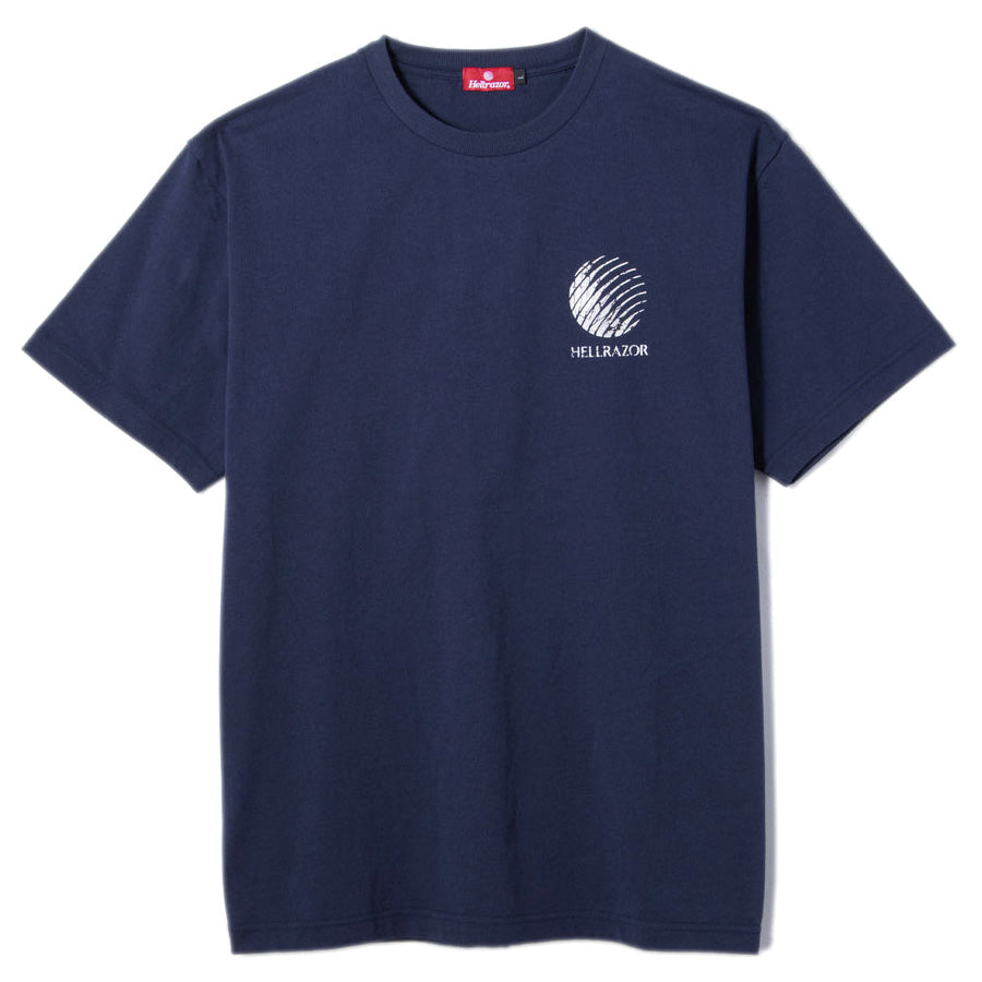 HELLRAZOR コアロゴTシャツ ネイビーブルー 正面