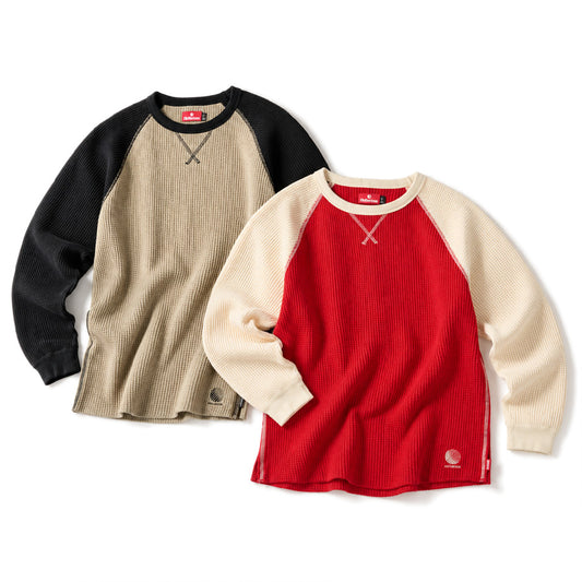 HELLRAZOR WAFFLE LS SHIRT サーマルTシャツ ブラック/アーミーグリーン ナチュラル/ディープレッド 2カラー 01126AW0301