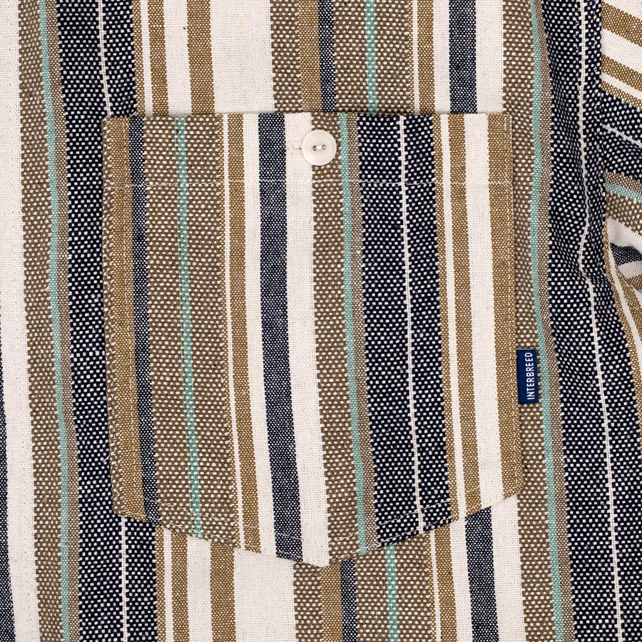 INTERBREED Multi Striped Summer Shirts 胸ポケットディテール