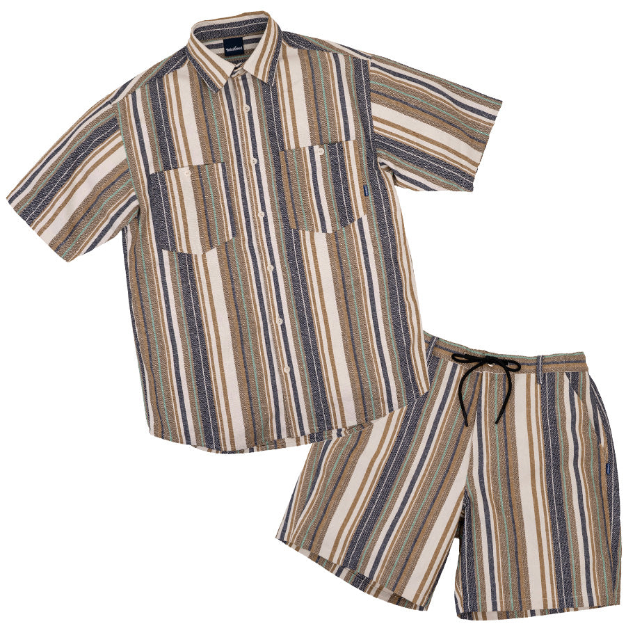 INTERBREED Multi Striped Summer Shirts セットアップスタイル 正面
