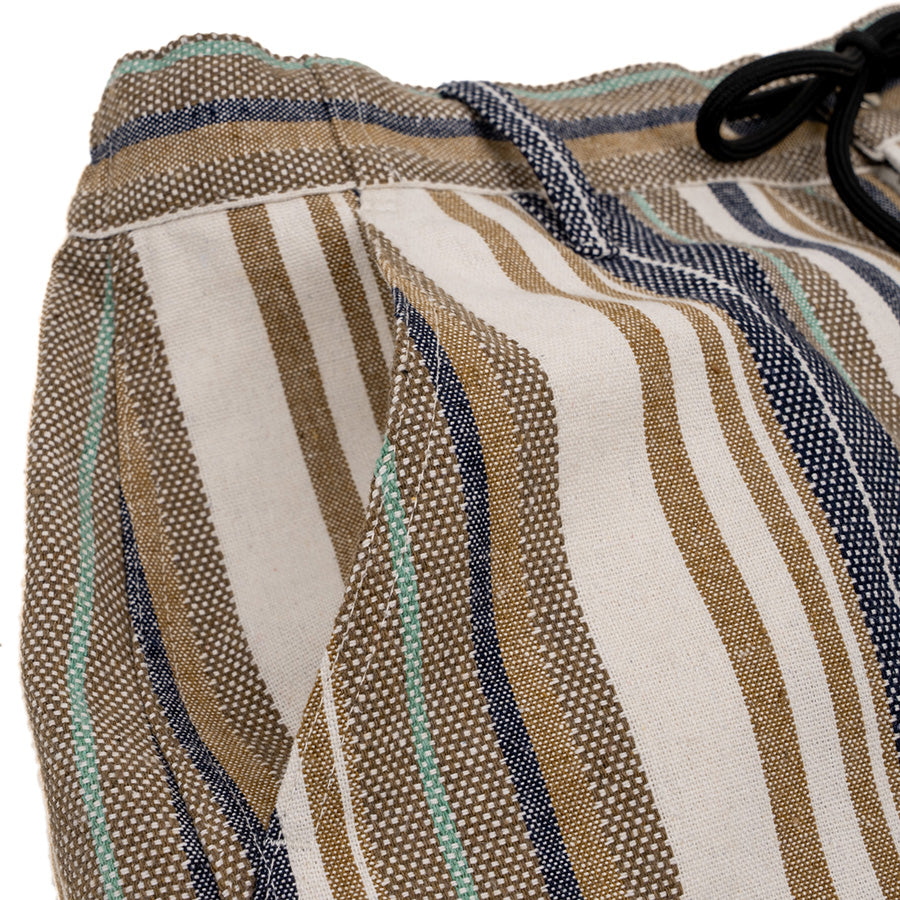 INTERBREED Multi Striped Summer Shorts フロントポケット詳細