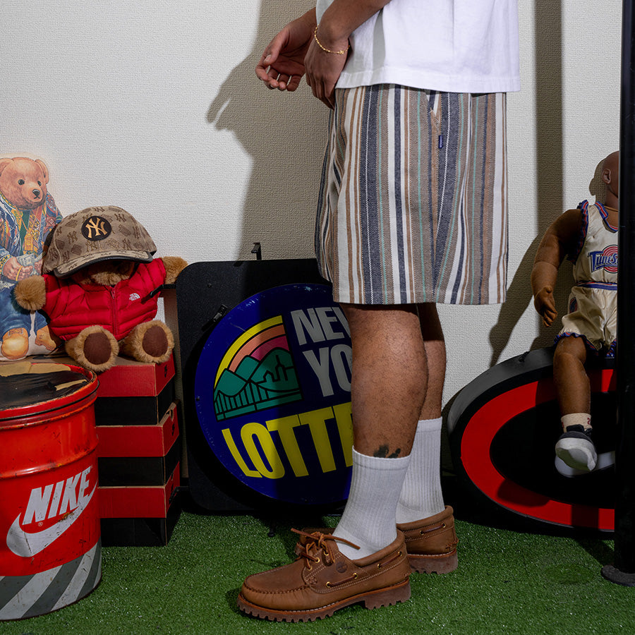 INTERBREED Multi Striped Summer Shorts モデル着用 サイド