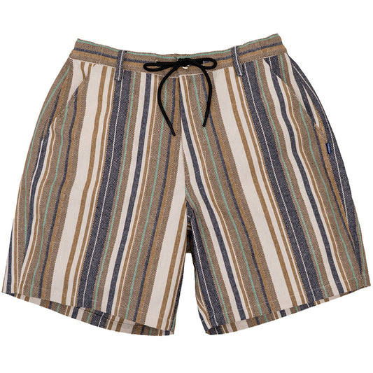 INTERBREED Multi Striped Summer Shorts ナチュラル ストライプショートパンツ 正面