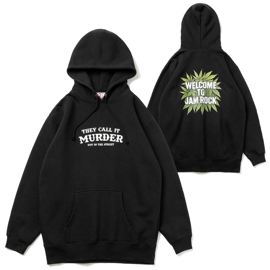 IRIE by IRIE LIFE WELCOME TO JAM ROCK HOODIE ブラック 裏表 平置き IRAW25-036