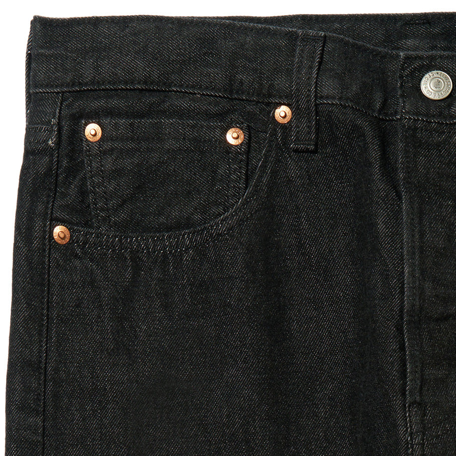Levi's 501 ジーンズ ブラック セルビッチ ストレート メンズ
