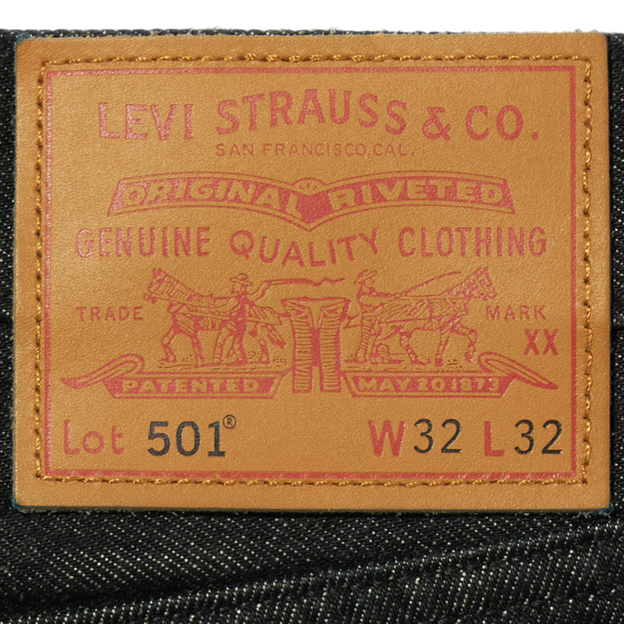 Levi's 501 ジーンズ ブラック セルビッチ ストレート メンズ