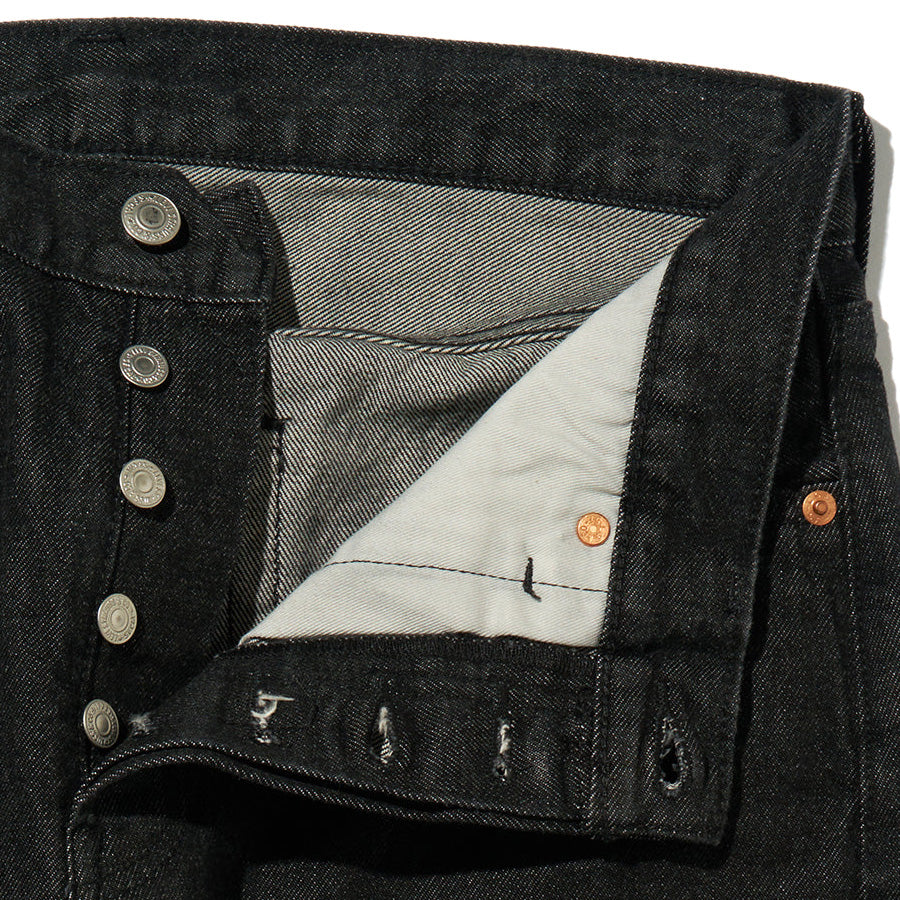 Levi's 501 ジーンズ ブラック セルビッチ ストレート メンズ