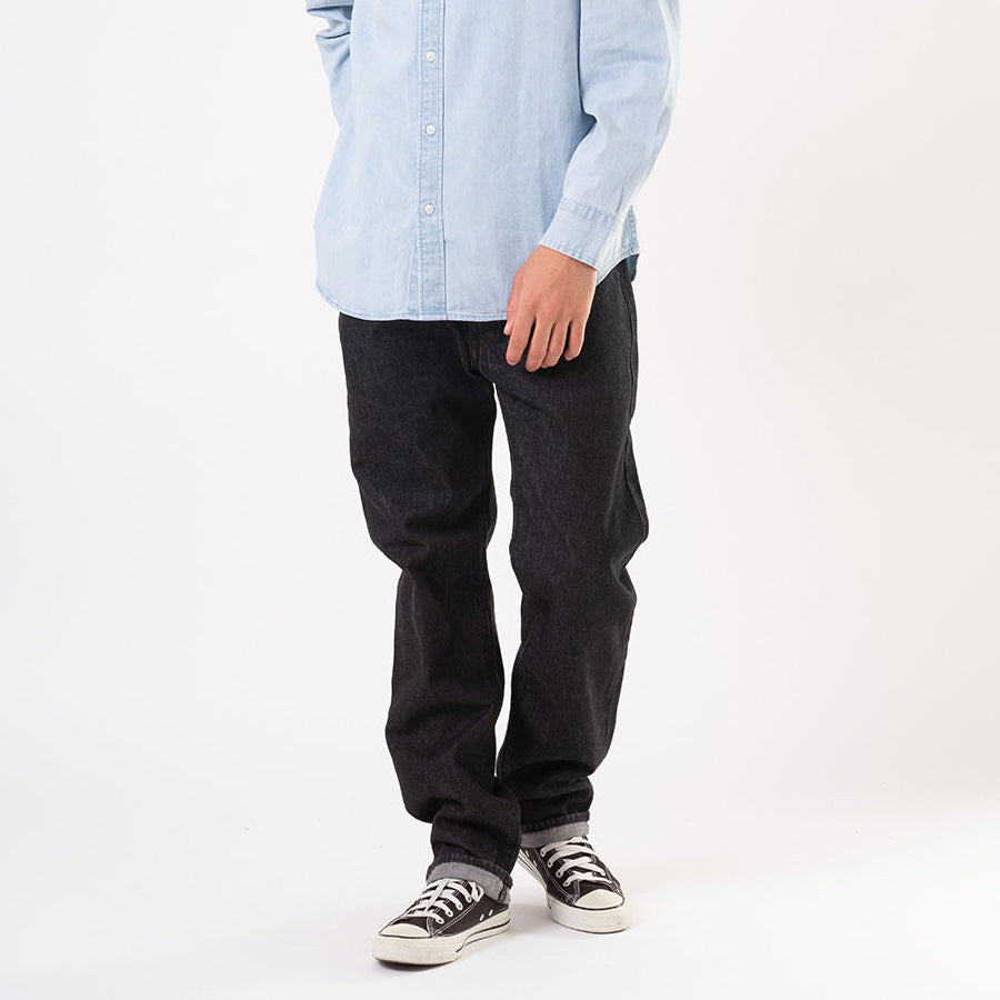 Levi's 501 ジーンズ ブラック セルビッチ ストレート メンズ スタイリング