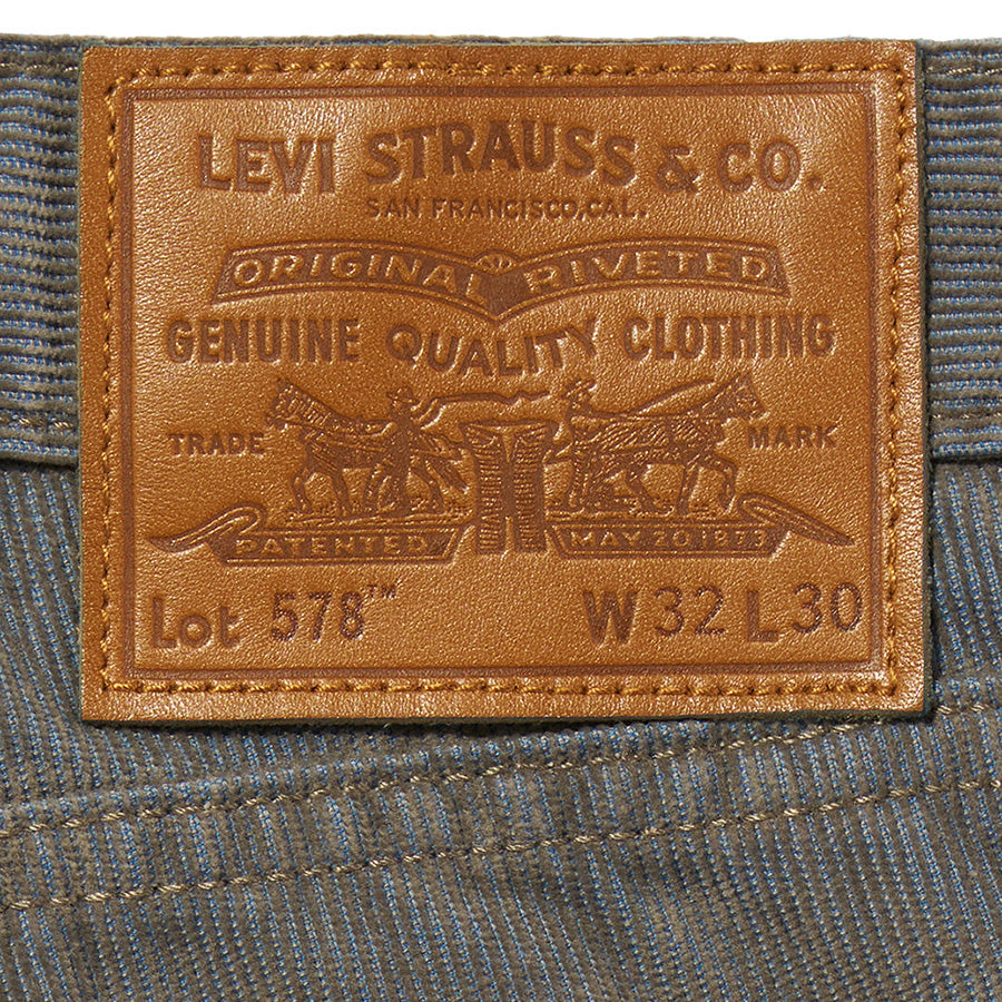 LEVI'S リーバイス 578 バギー コーデュロイパンツ グレー レザーパッチ詳細 A47500137