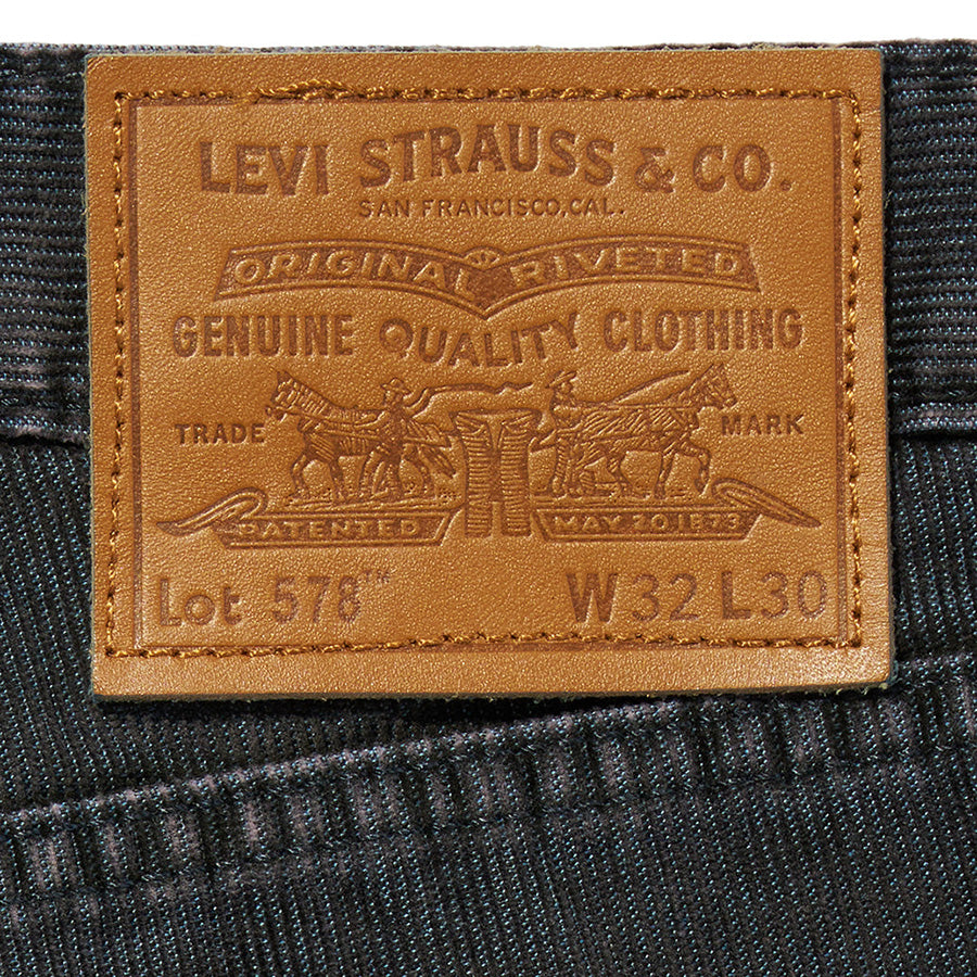 LEVI'S リーバイス 578 バギー コーデュロイパンツ ネイビー レザーパッチ詳細 A47500156