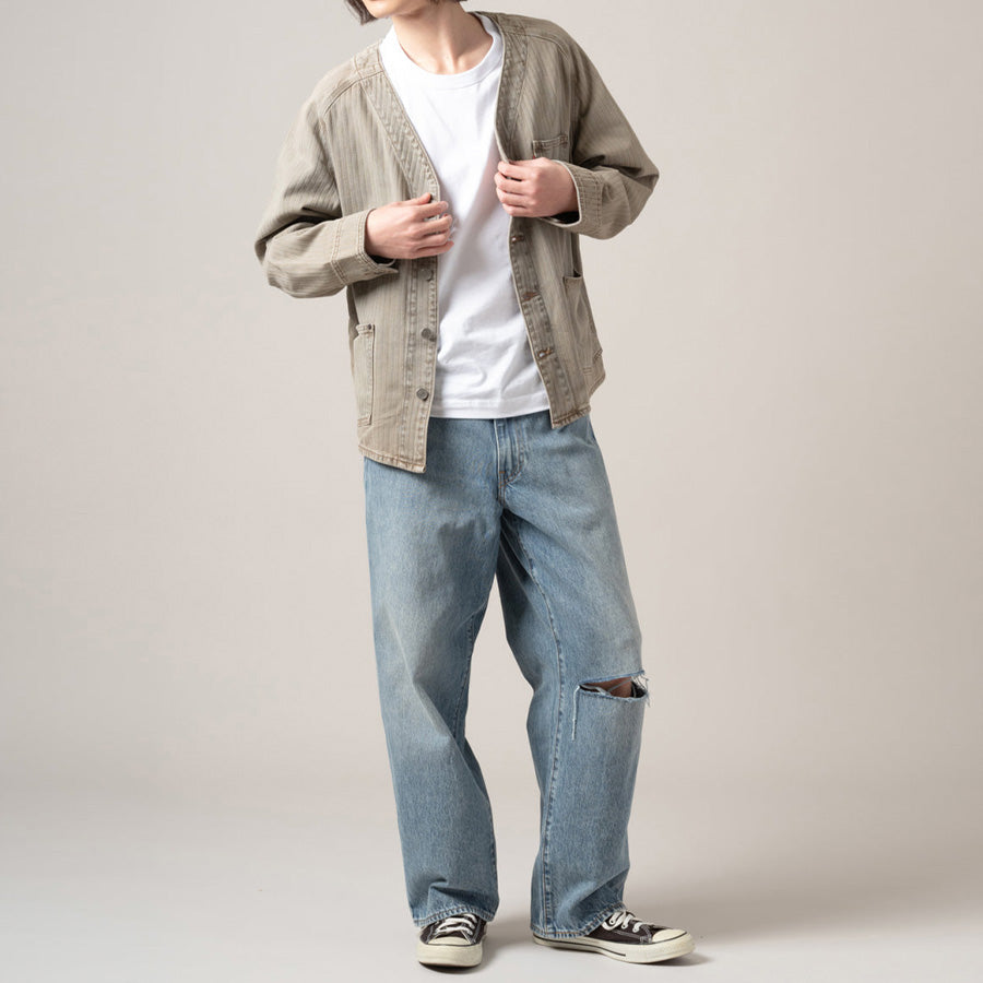 Levi's ユニオン エンジニア カーディガン ベージュ メンズ スタイリング