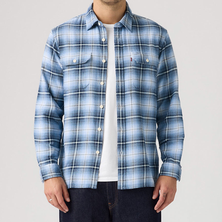 Levi's ジャクソン ワーカー オーバーシャツ ブルーチェック メンズ