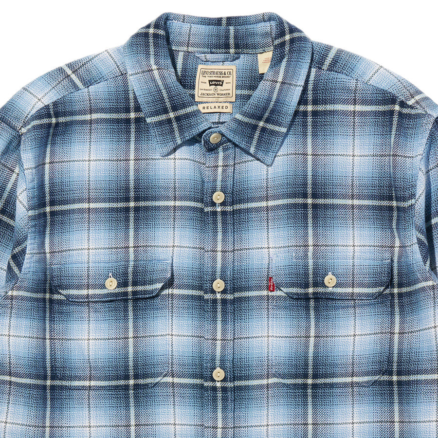 Levi's ジャクソン ワーカー オーバーシャツ ブルーチェック メンズ