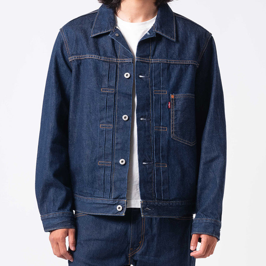 Levi's TYPE I トラッカージャケット ダークインディゴ セルビッジ メンズ スタイリング