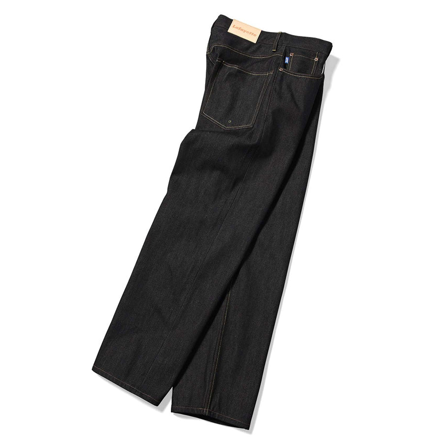 LFYT 5 POCKET DENIM PANTS BAGGIE FIT デニムパンツ インディゴ 平置き横向き LA261101