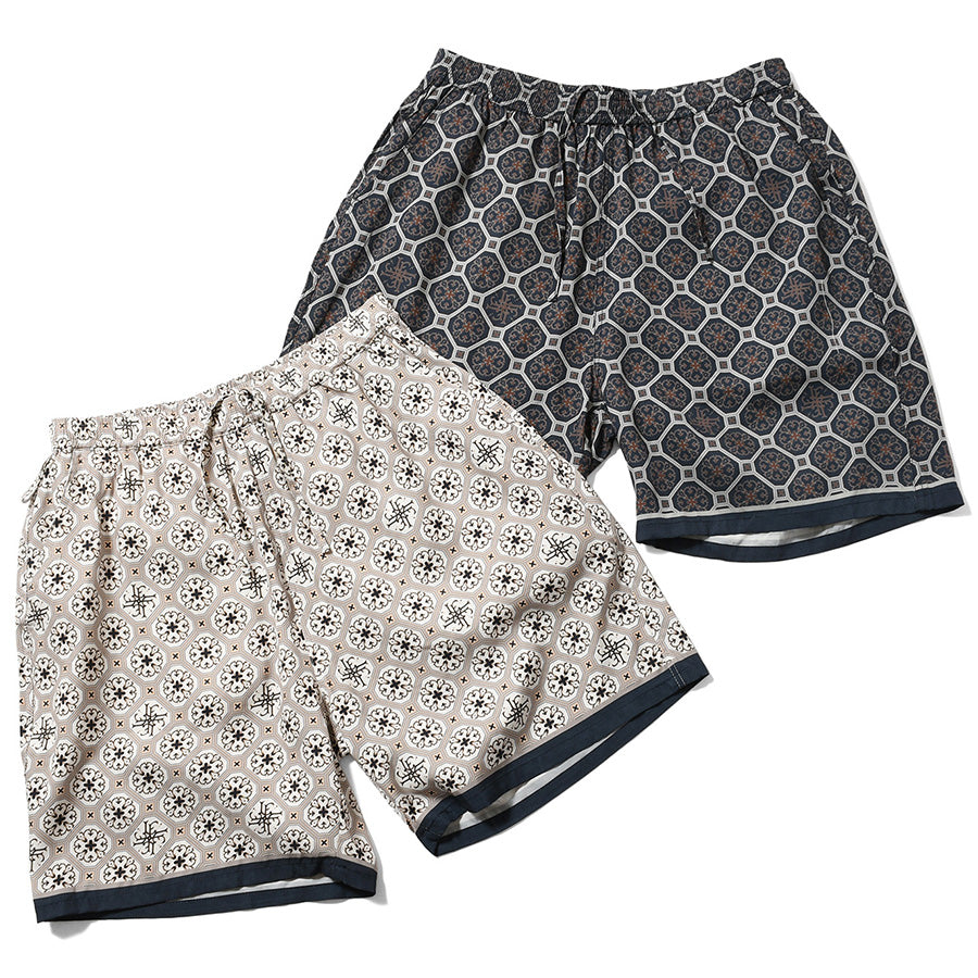 LFYT ARABESQUE PATTERN EASY SHORTS ネイビー ホワイト 2カラー比較画像