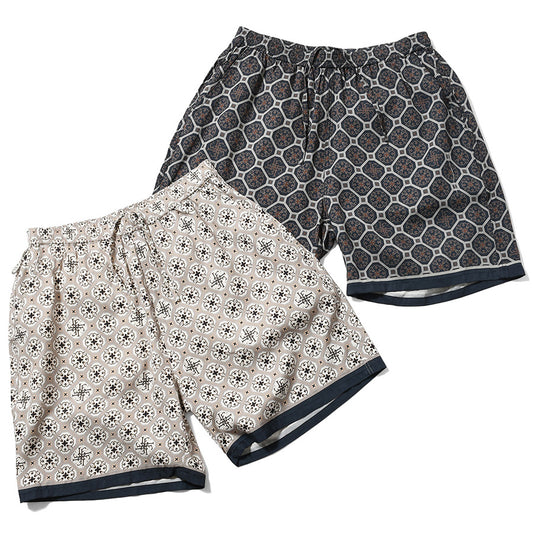 LFYT ARABESQUE PATTERN EASY SHORTS ネイビー ホワイト 2カラー比較画像