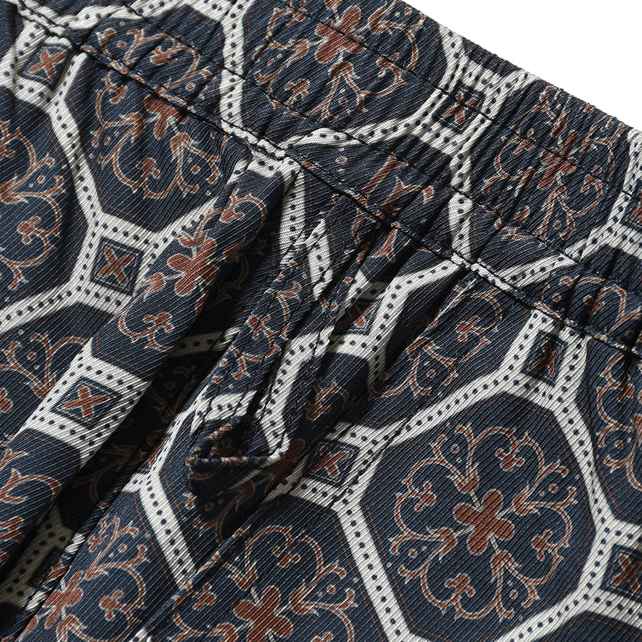 LFYT ARABESQUE PATTERN EASY SHORTS ネイビー ウエストループ詳細