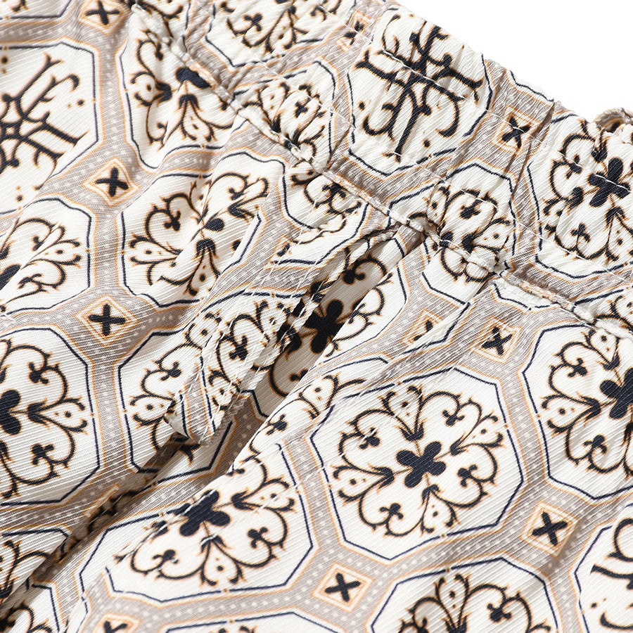 LFYT ARABESQUE PATTERN EASY SHORTS ホワイト ウエストループ詳細