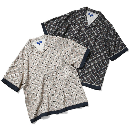 LFYT ARABESQUE PATTERN OPEN COLLAR SHIRT ネイビー ホワイト 2カラー比較画像