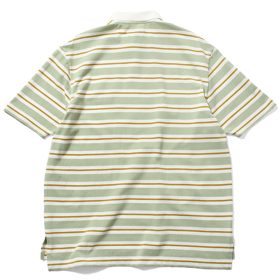 LFYT ATHLEISURE STRIPED POLO SHIRT グリーン 背面平置き
