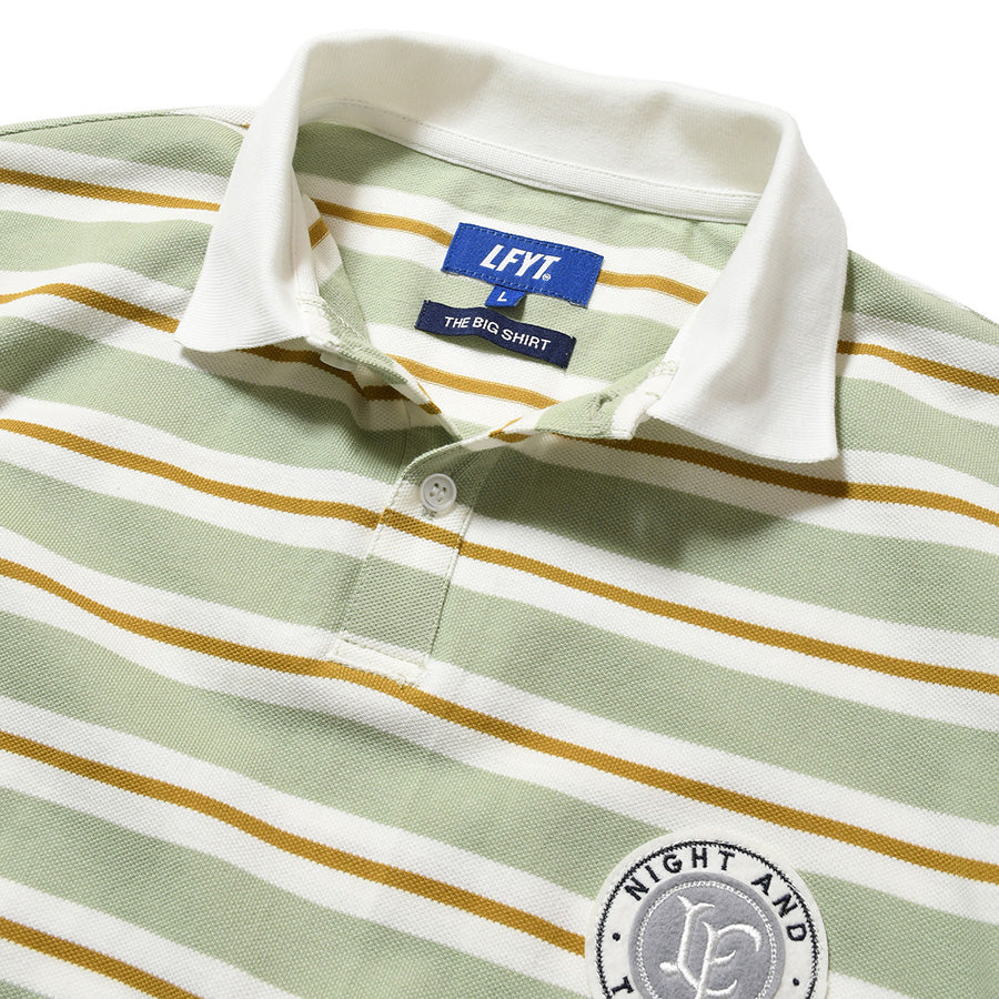 LFYT ATHLEISURE STRIPED POLO SHIRT グリーン 襟 ボタンディテール