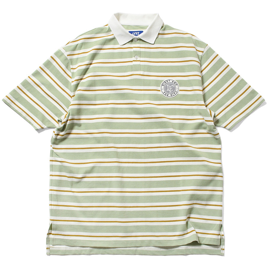 LFYT ATHLEISURE STRIPED POLO SHIRT グリーン 正面平置き