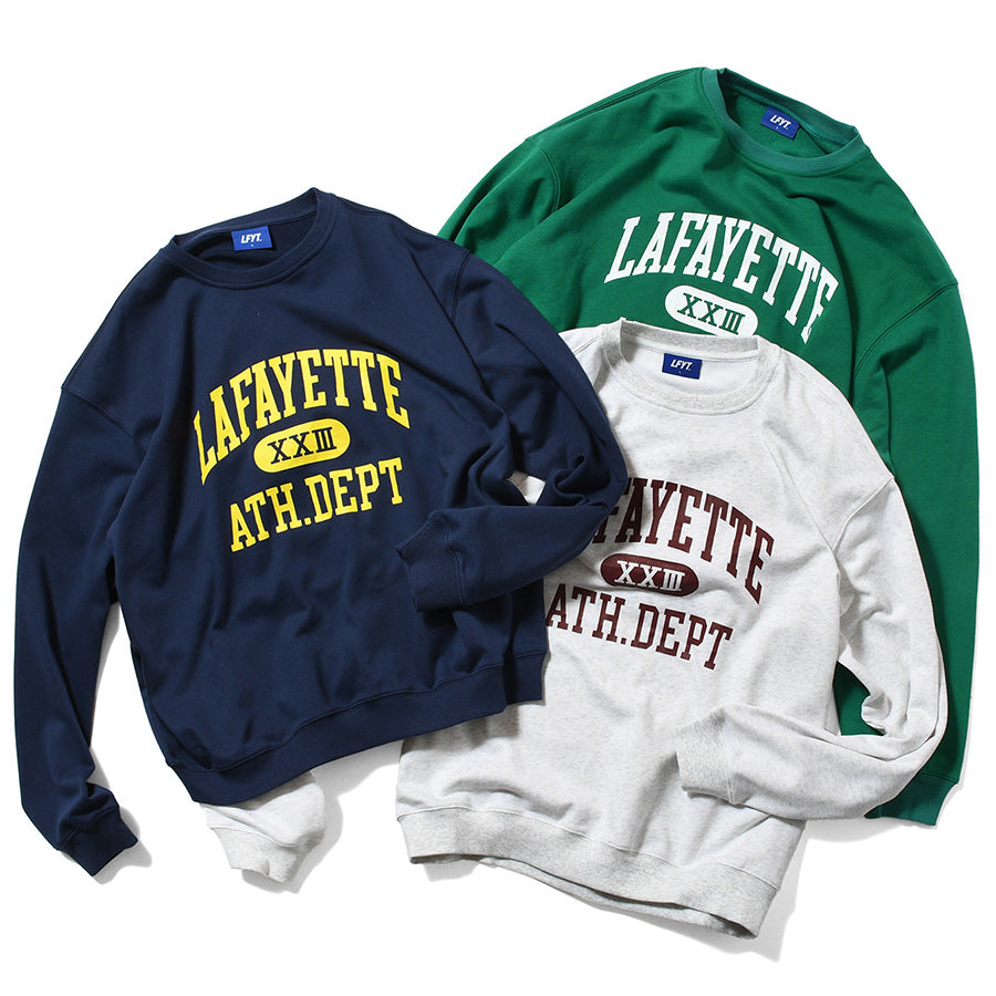 LFYT（エルエフワイティー） ATHLETICS CREW SWEAT クルーネックスウェット 3色展開 正面
