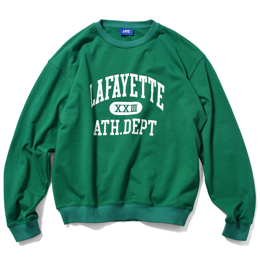 LFYT（エルエフワイティー） クルーネックスウェット グリーン 正面 平置き