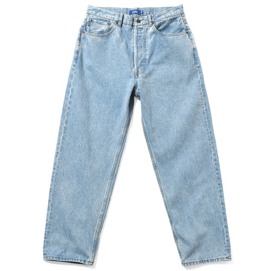 LFYT（エルエフワイティー）BAGGIE FIT ICE WASH デニムパンツ 正面