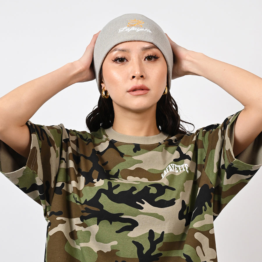 LFYT ビーニー ヘザーグレー 女性モデル着用